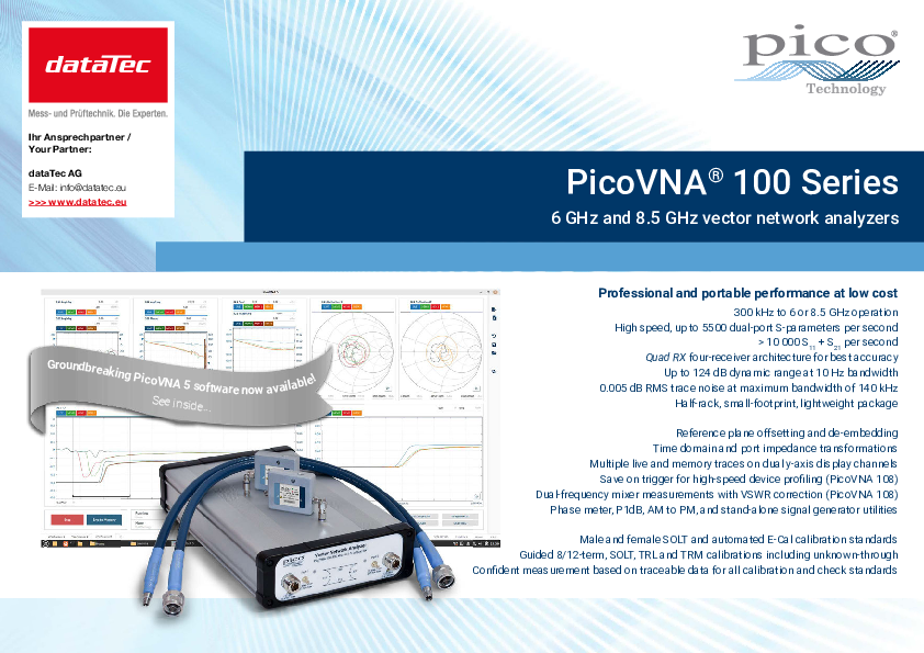 VNA 108 | USB vector network analyzer, 300 kHz to 8.5 GHz, Quad RX ...