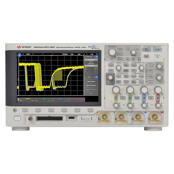 Keysight Oscilloscope, DSO, 4-channel, 500 MHz, 1 million wfm / s