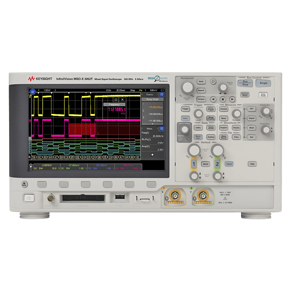 Keysight Oscilloscope, MSO, 2 + 16-channel, 500 MHz, 1 million wfm / s