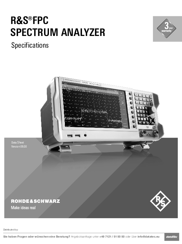 Rohde&Schwarz 1328.6660.03 Spektrumanalysatoren | kaufen & anfragen