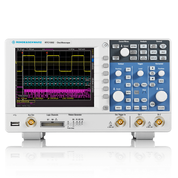 Rohde&Schwarz Oscilloscope, MSO, 2 + 8-channel, 70 MHz, 1 (2) Mpts, integr. Signal generator