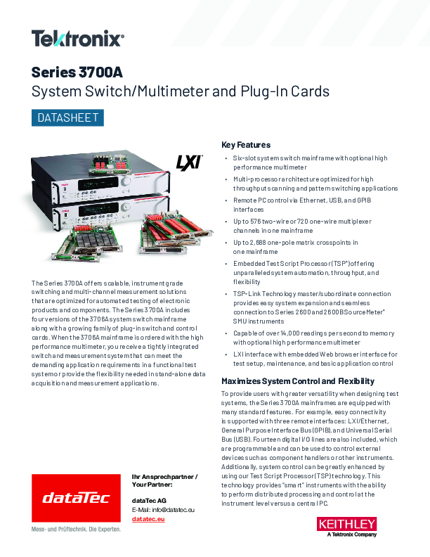 3706A | Modular switching and data acquisition system, basic