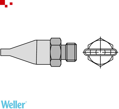 Weller T0058727773N Heißluftdüse / Flachdüse F04, 10,5 x 1,5 mm, Flach
