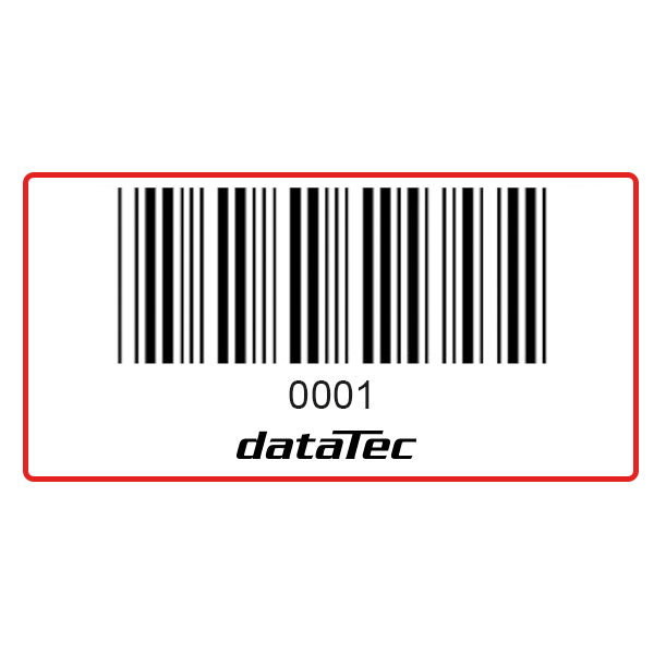 dataTec Barcode white (1,000 pieces), 50x25mm dataTec Edition, print black