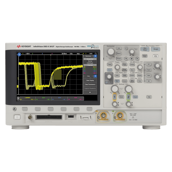 Keysight Oscilloscope, DSO, 2-channel, 100 MHz, 1 million wfm / s