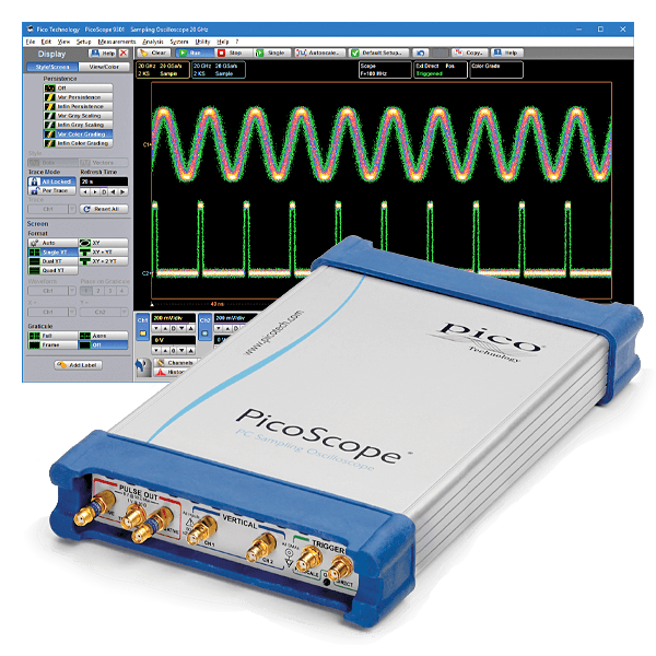 USB-Sampling-Oszilloskop für PC, 2-Kanal, 20 GHz, integr. TDR/TDT