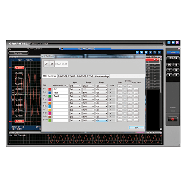 Graphtec Data logger (DAQ system), modular, central unit,&gt; 10 modules / 112 channels