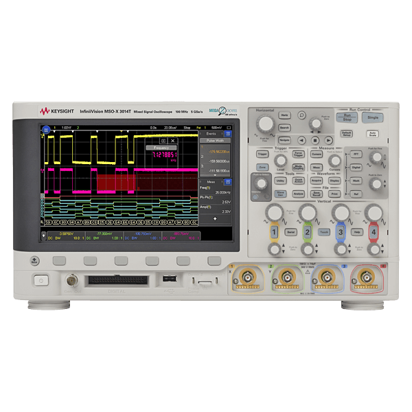 Keysight Oscilloscope, MSO, 4 + 16-channel, 100 MHz, 1 million wfm / s