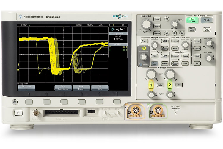 Keysight DSOX3012A oscilloscope, 2 channel 100 MHz, up to 4 GSa / s, 1 million wfm / s, 2 MPts memory