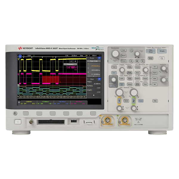 Keysight Oscilloscope, MSO, 2 + 16-channel, 200 MHz, 1 million wfm / s