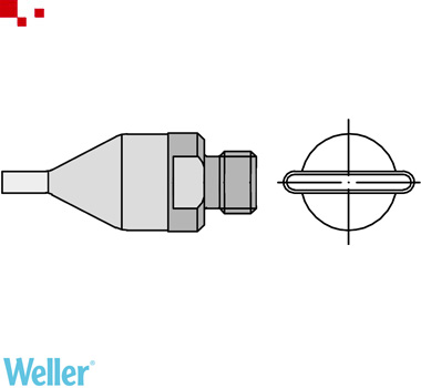 Weller T0058727772N Hot air nozzle / flat nozzle F06, 12.0 x 1.5 mm, flat