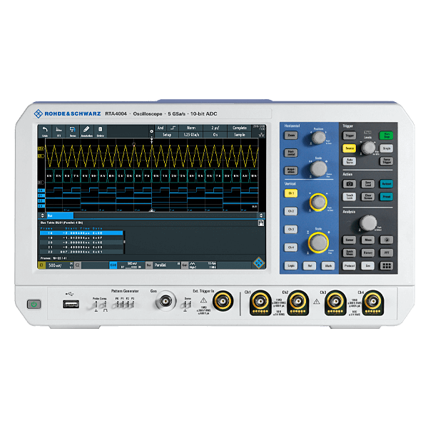 Rohde&Schwarz Oscilloscope, MSO, 4 + 16-channel, 500 MHz, 10 bit, 100 (200) Mpts