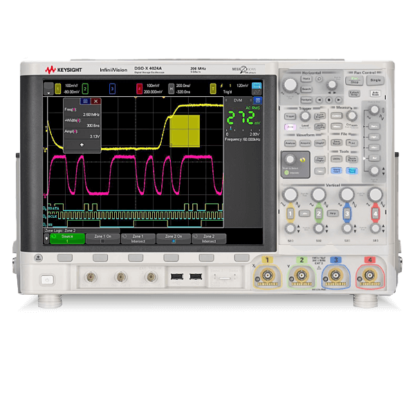 Keysight Oscilloscope, DSO, 4-channel, 500 MHz, 1 million wfm / s