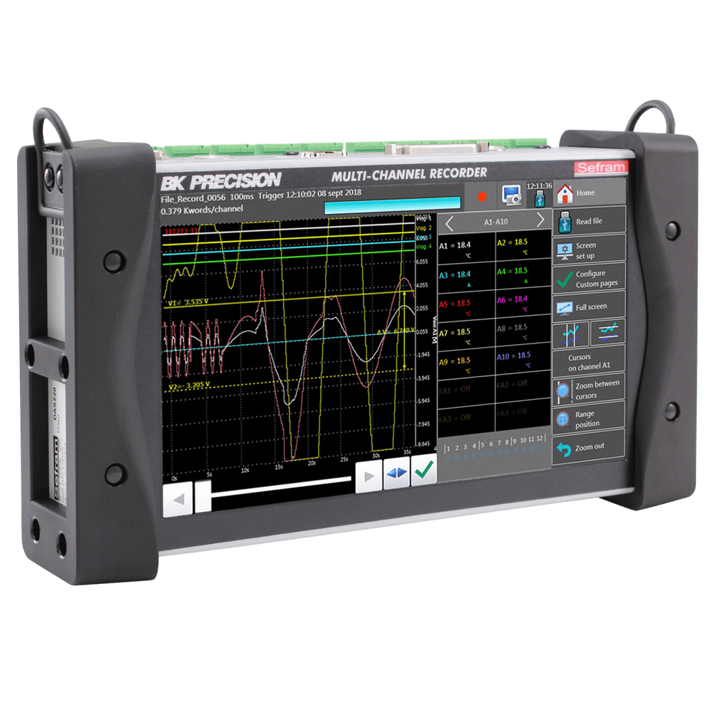 SEFRAM Data logger / recorder, 10-channel, 1 ms (1 kHz), 32 GB, touchscreen