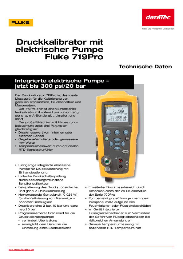 FLUKE-719PRO-150G Pressure Calibrators | buy & request FLUKE-719PRO-150G Pressure Calibrators | buy & request