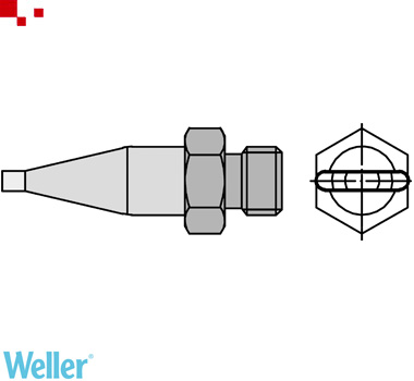 Weller T0058727774N Hot air nozzle / flat nozzle F02, 8.0 x 1.5 mm, flat