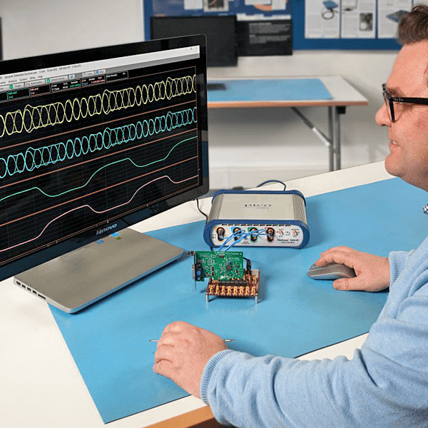 Pico Sampler extended real time USB oscilloscope (SXRTO), 4-channel, 16 GHz, 5 TS / s