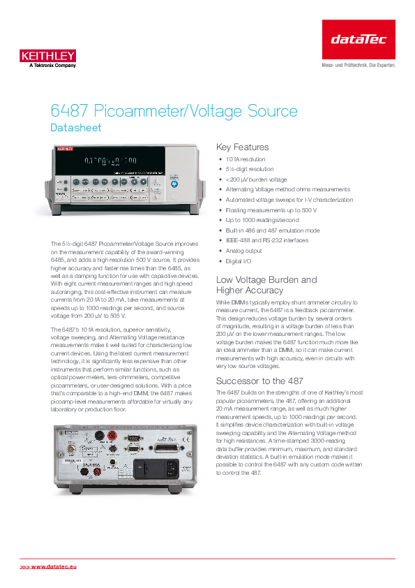 Keithley 6487 Tischmultimeter | kaufen & anfragen