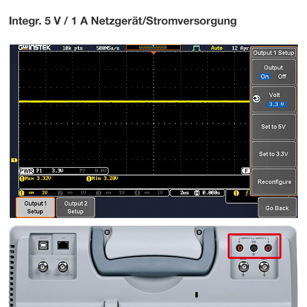 GW Instek MDO-2074EX 4-channel oscilloscope / spectrum analyzer