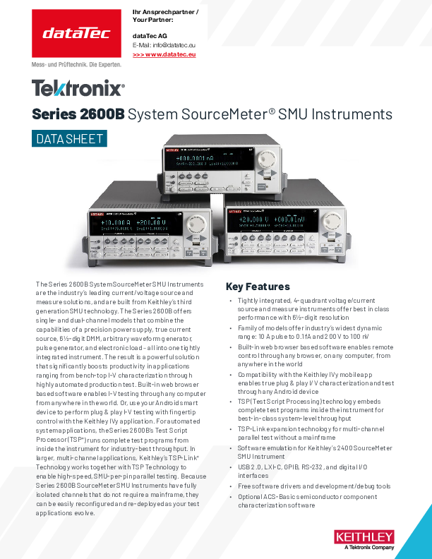 2602B | SourceMeter, SMU, Source Measure Unit, 2-channel, 100 mV to 40 ...