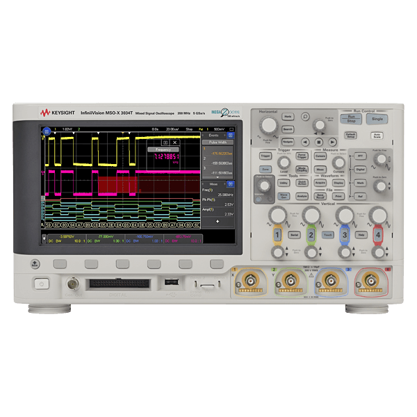 Keysight Oscilloscope, MSO, 4 + 16-channel, 350 MHz, 1 million wfm / s