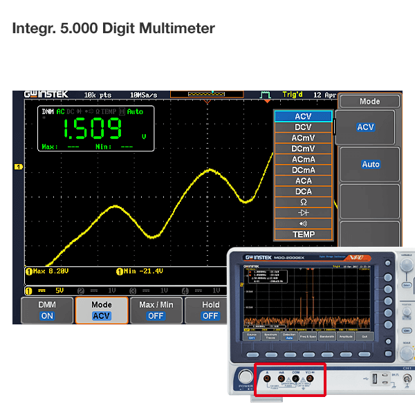 GW Instek MDO-2074EX 4-channel oscilloscope / spectrum analyzer