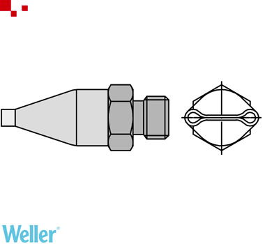 Weller T0058727776 Hot air nozzle / dual nozzle FD2, 1.5 x 8 mm, dual