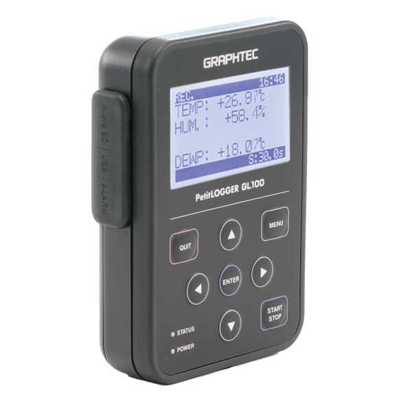 Graphtec Datenlogger / PetitLOGGER, 4-Kanal, 0,5 s, inkl. 4 GB microSDHC