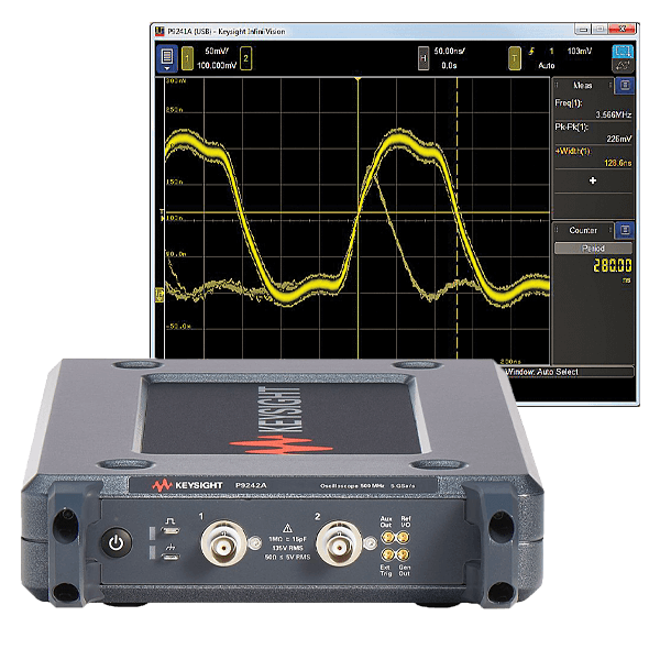 USB oscilloscope for PC, 2-channel, 500 MHz, 1 million wfm / s