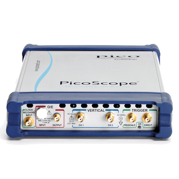 Pico USB sampling oscilloscope, 2-channel, 20 GHz, clock recovery, optical input