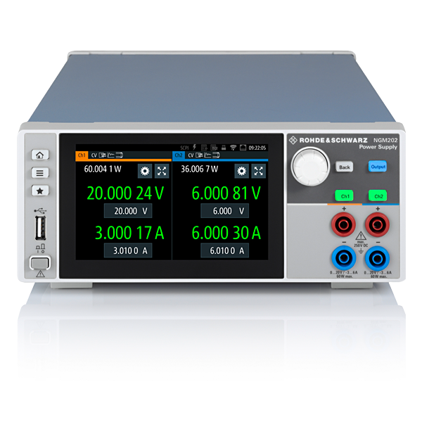 Rohde&Schwarz NGM202-G Package Power Supply, Bidirectional, DC, 20V/3A, 60W, 2 Channel, Arbitrary, USB, LAN, GPIB (3638.4472P23)