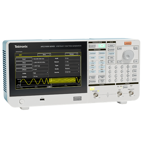 AFG31021 | Arbitrary function generator, sine frequency range 1 µHz to ...